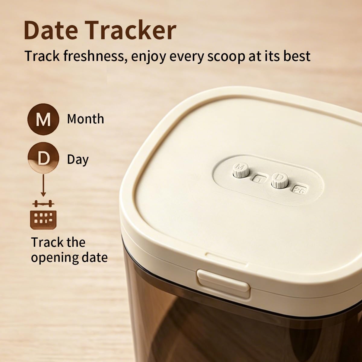 Airtight Food Storage Container with Magnetic Scoop & Built