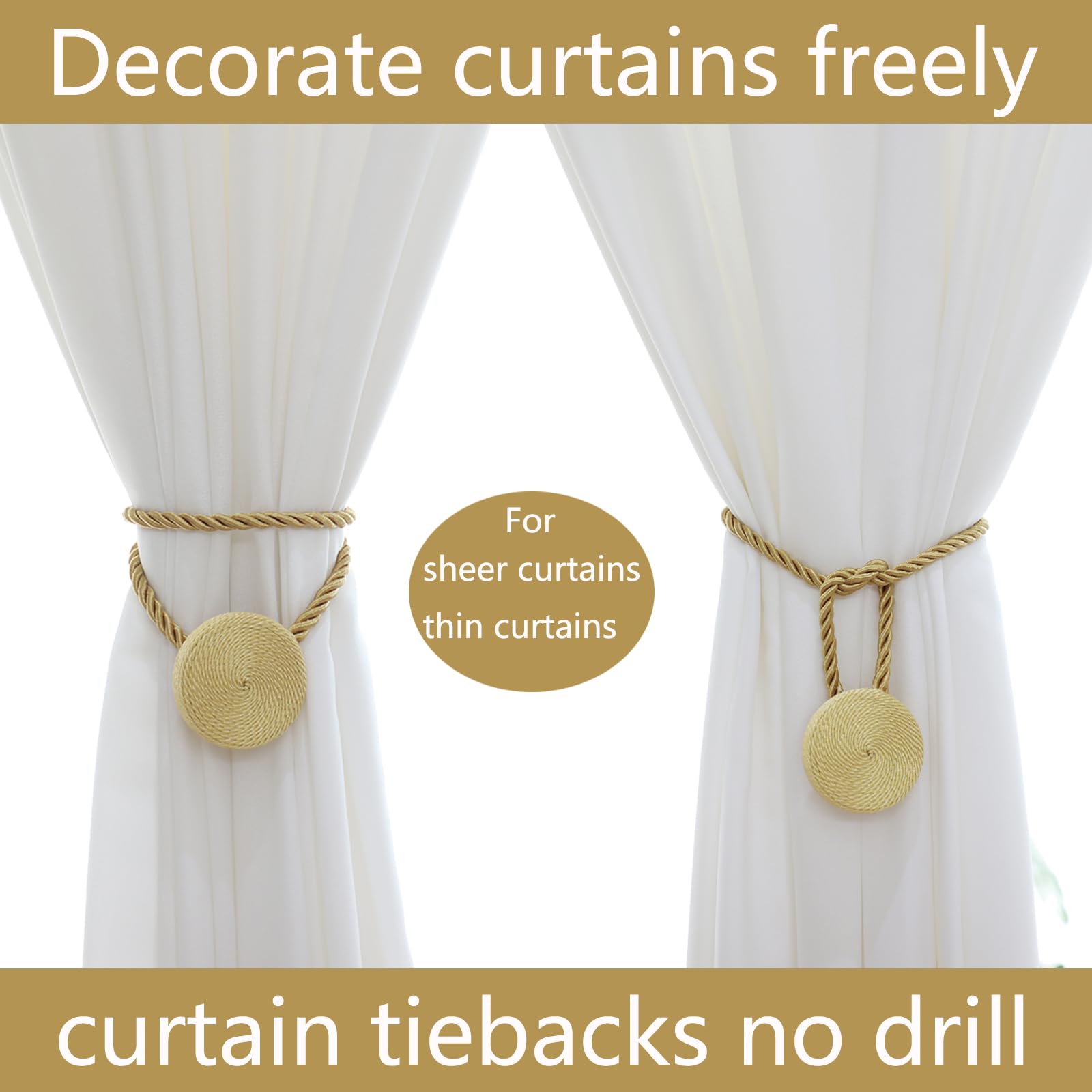 Magnetic Curtain Tiebacks (2 Count)