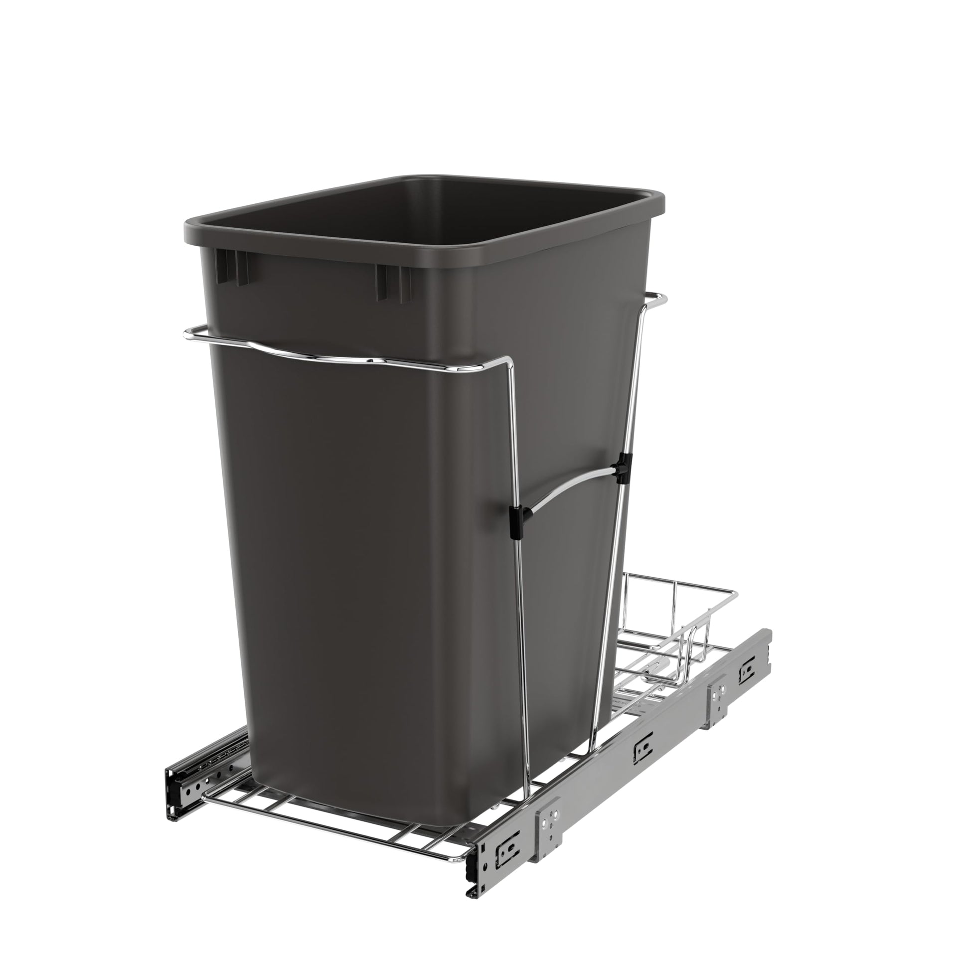 Single 35 Qt Pullout Trash Can for Base Kitchen Cabinets