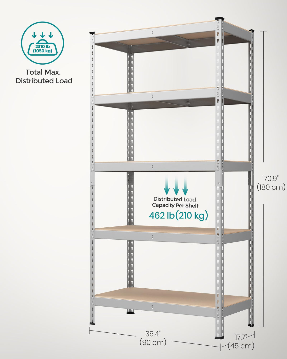5 Tier Storage Shelves (2 Count)