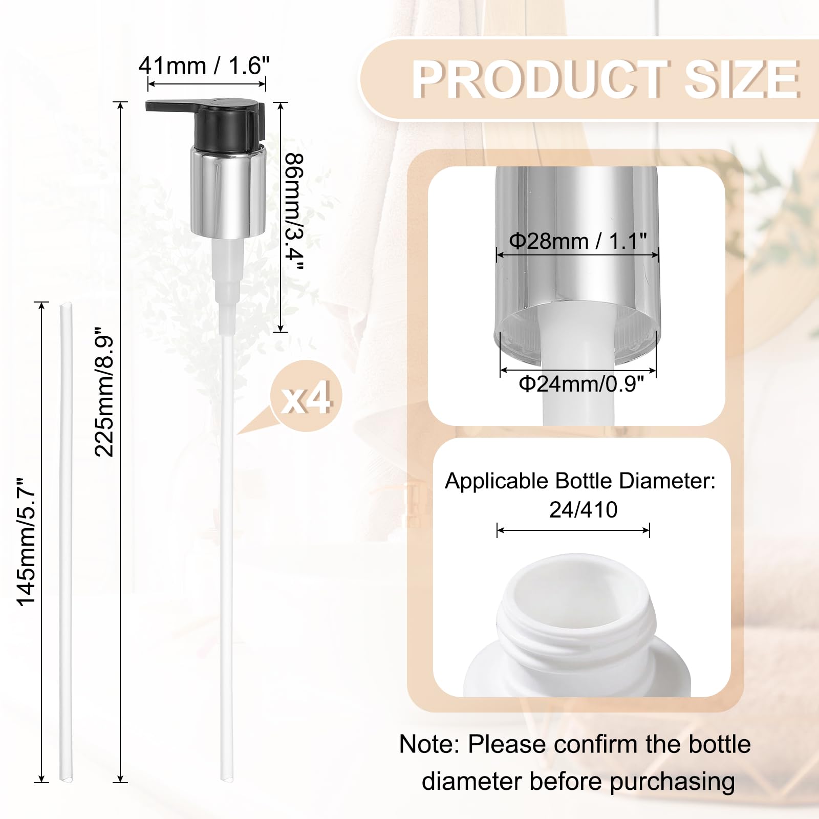 4 Pcs Soap Dispenser Pump Heads