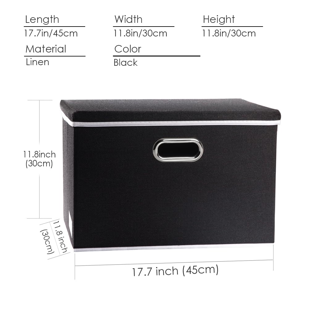 Large Foldable Storage Boxes with Lids [5 (5 Count)