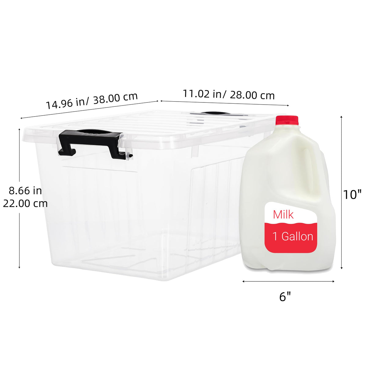 22 QT Clear Plastic Storage Bins with Lids Stackable and Nestable Storage Boxes with Lids Large Plastic Storage Containers for Garage (6 Count)
