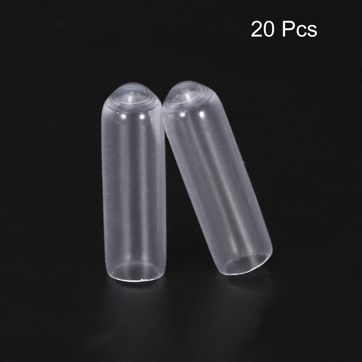 20pcs Rubber End Caps 4mm ID Vinyl PVC Round Tube Bolt Cap Cover Screw Thread Protectors Clear
