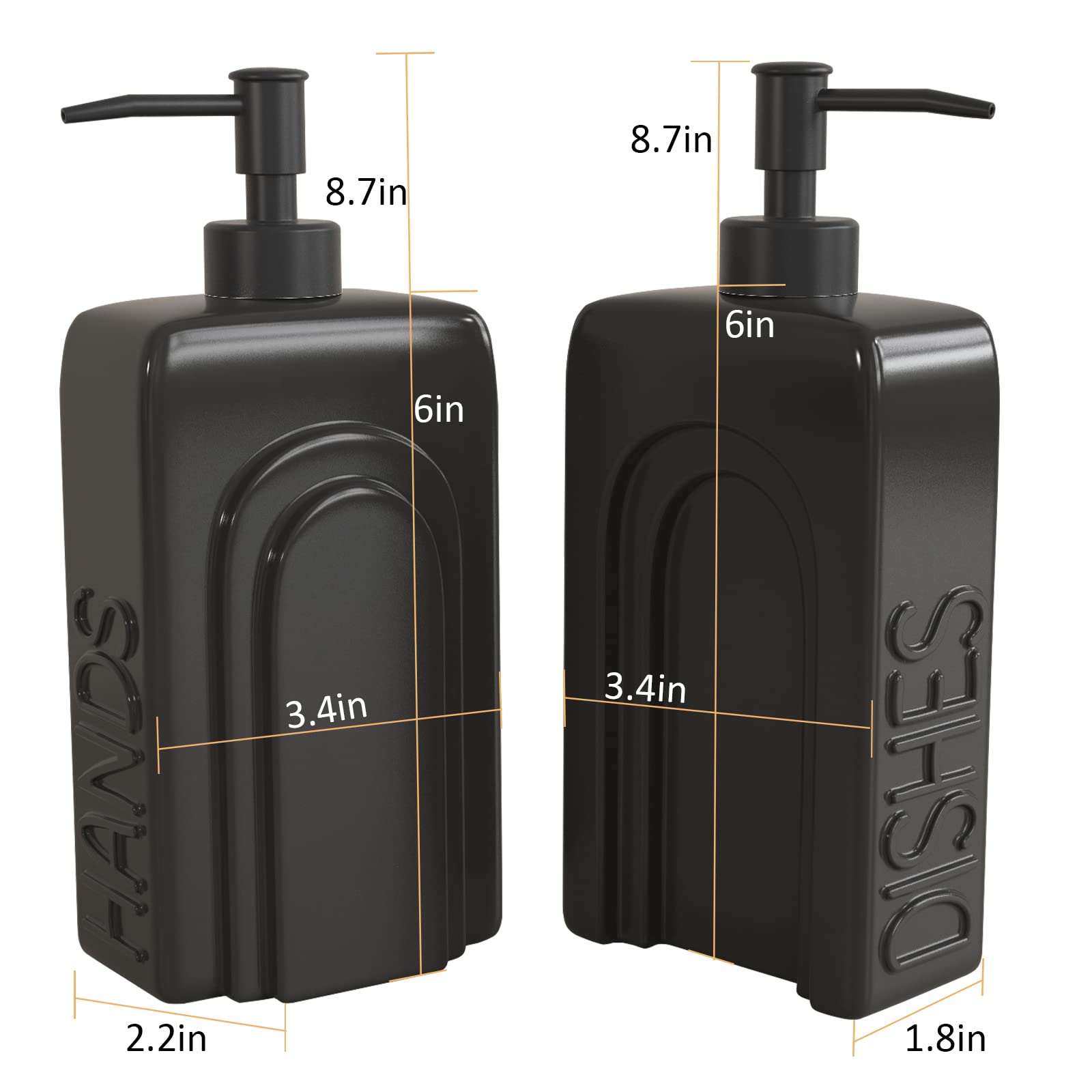 Soap Dispenser Set with Stainless Steel Pump (2 Count)