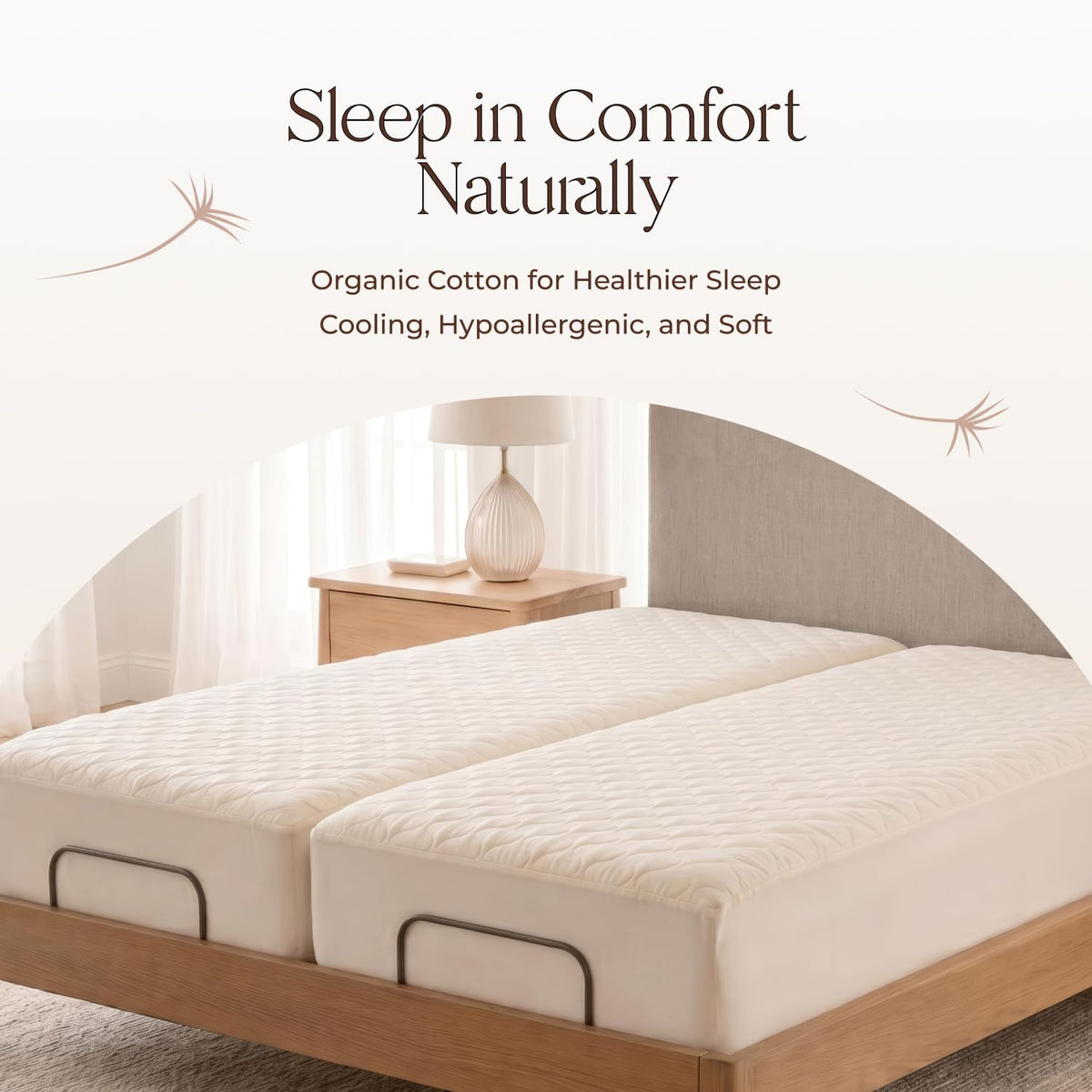100% Cotton Organic Mattress Pad (2 Count)