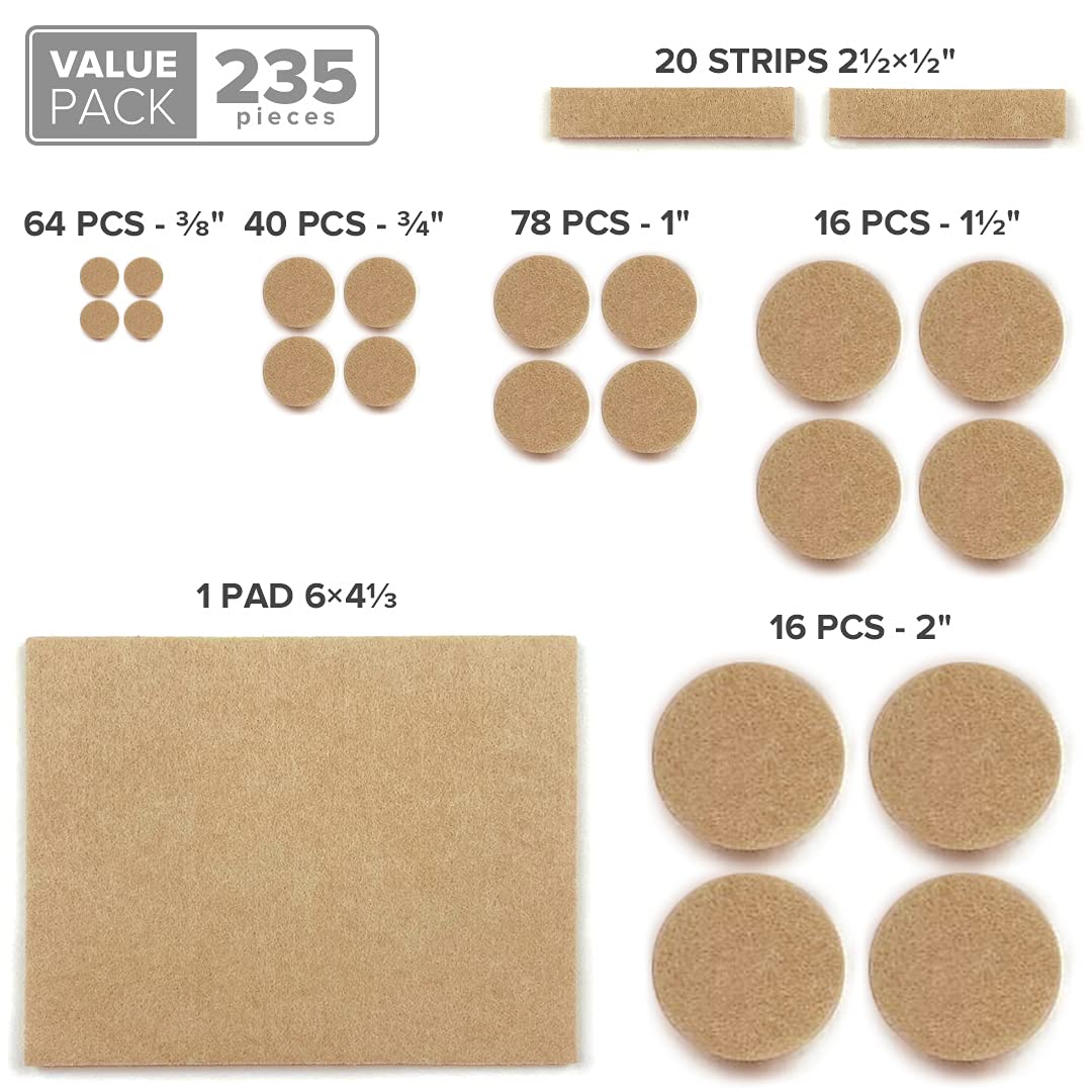 Felt Furniture Pads X (235 Count)