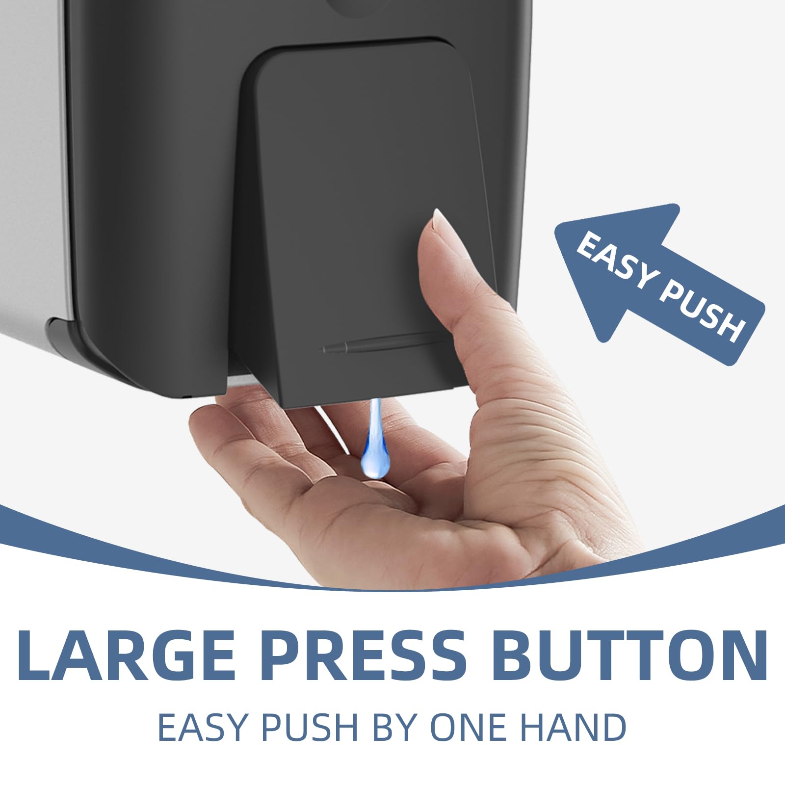 Soap Dispenser Wall Mount Adhesive Commercial Soap Dispenser 800ml No Drill Hand Sanitizer Dispenser for Bathroom Support Liquid and Gel