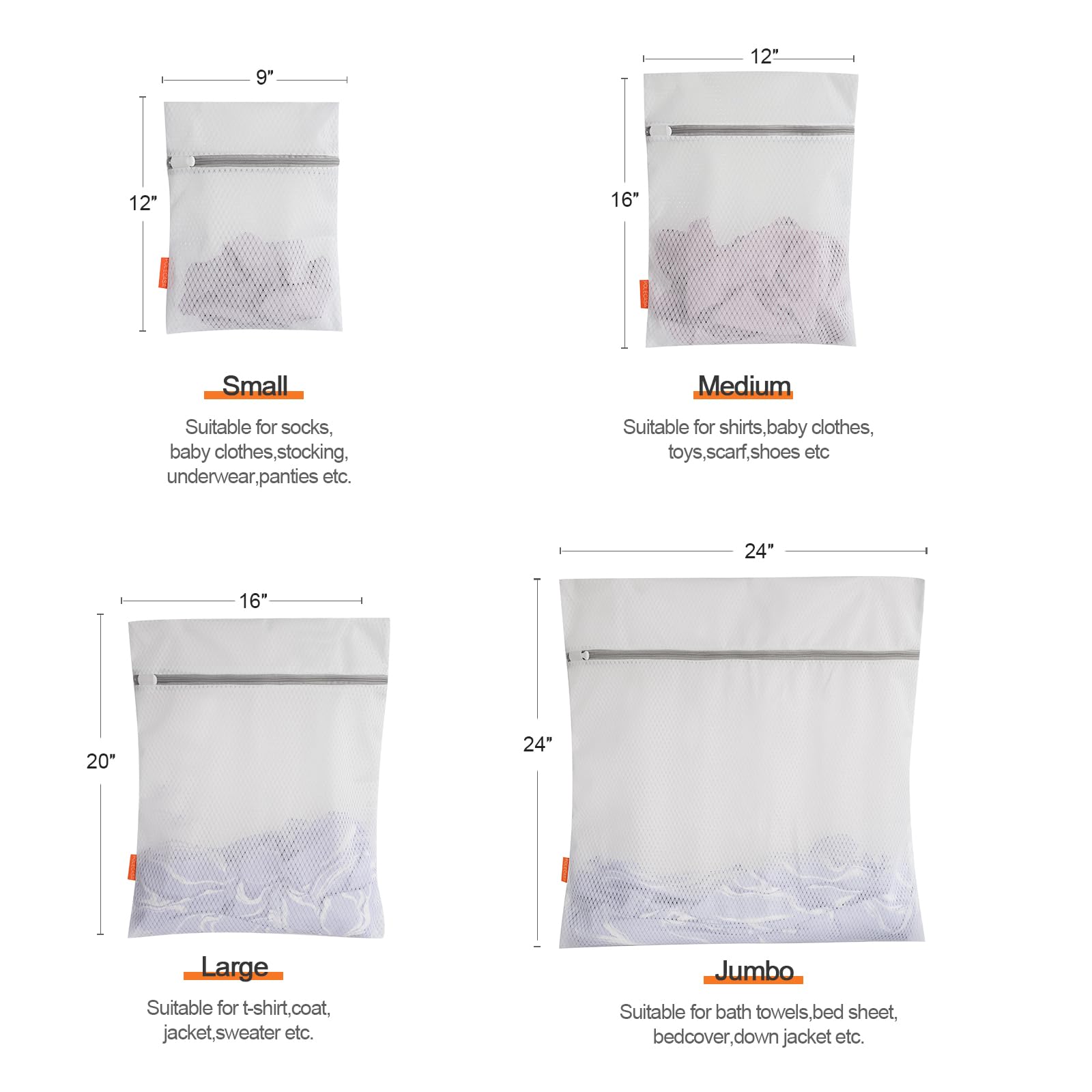 Diamond Mesh Laundry Bags 3 Pack (3 Count)