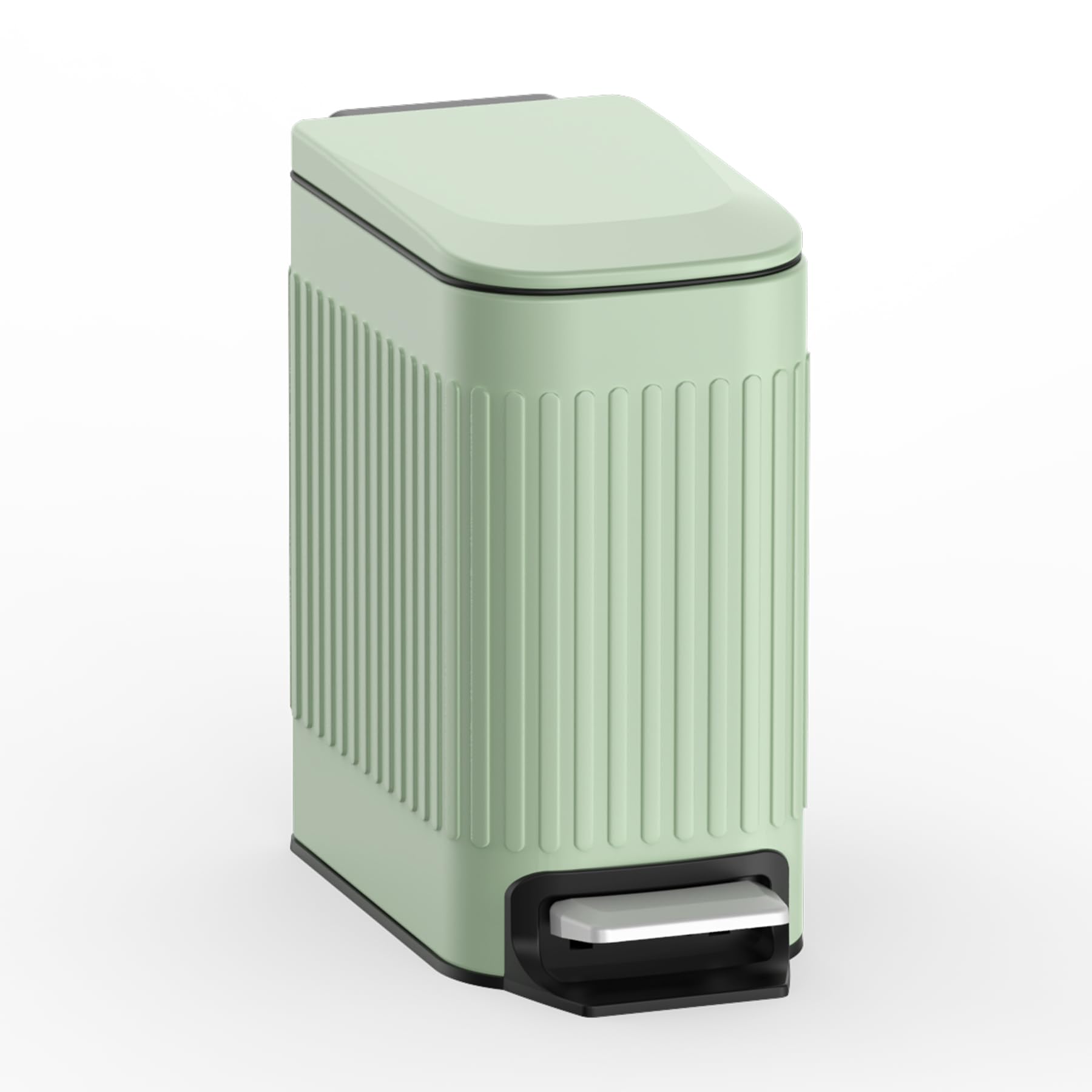 Slim Bathroom Trash Can with Lid Soft Close & Pedal