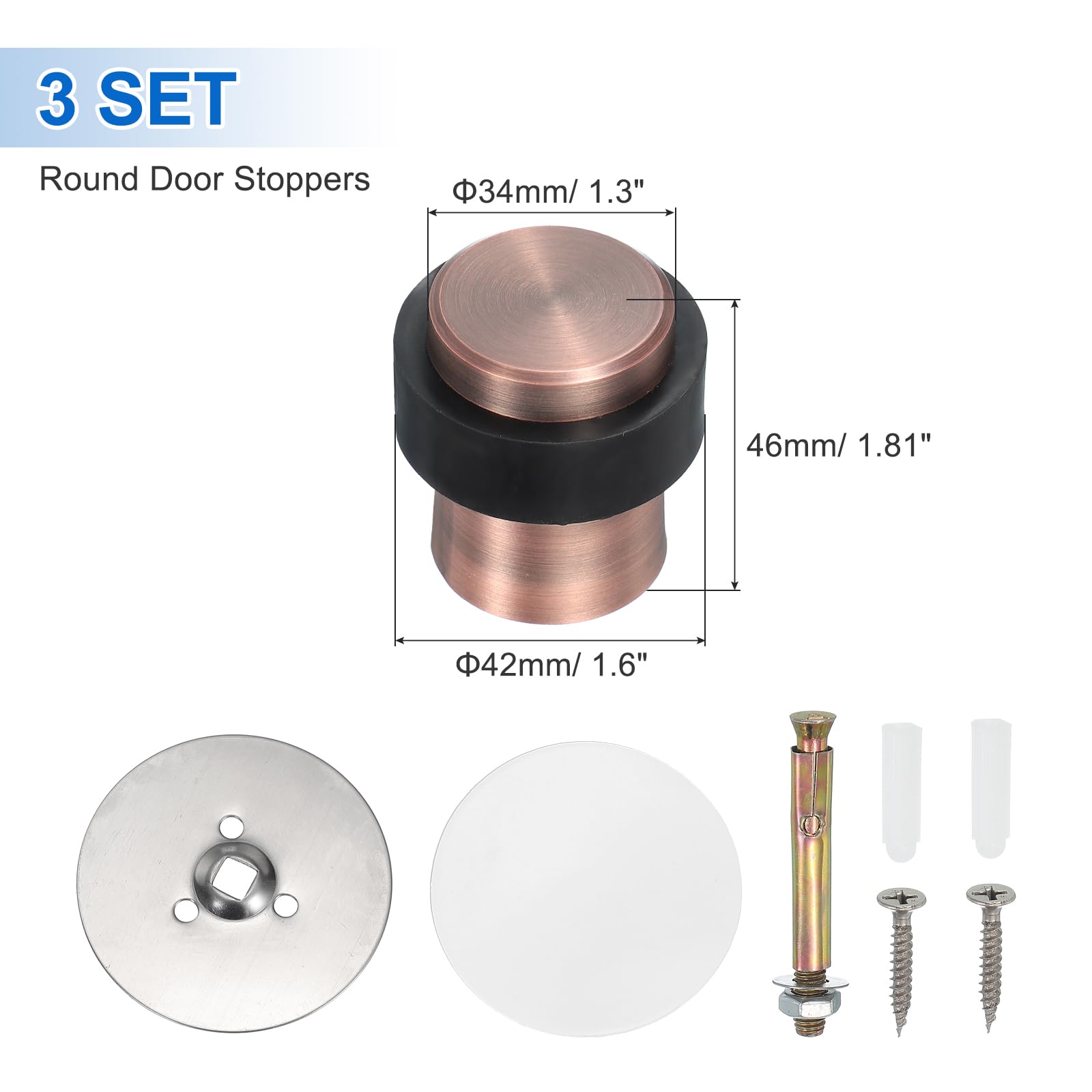 3Set Round Door Stoppers