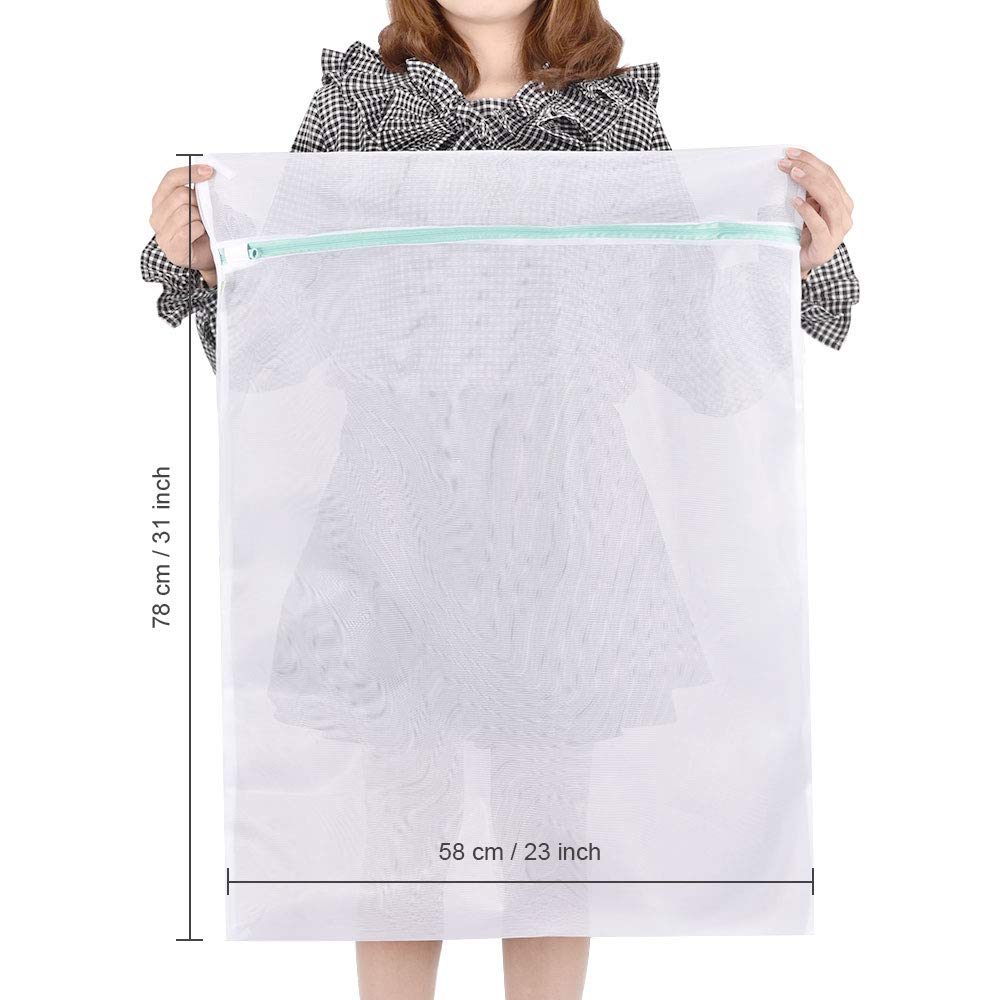 Mesh Laundry Bag for Delicates 2 Pack Garment Wash Bag 24 x 32 inch Zippered Large Washing Machine Bags for Sweater Dirty Clothes Washer College Dorm Organizer Don't Drying (2 Count)