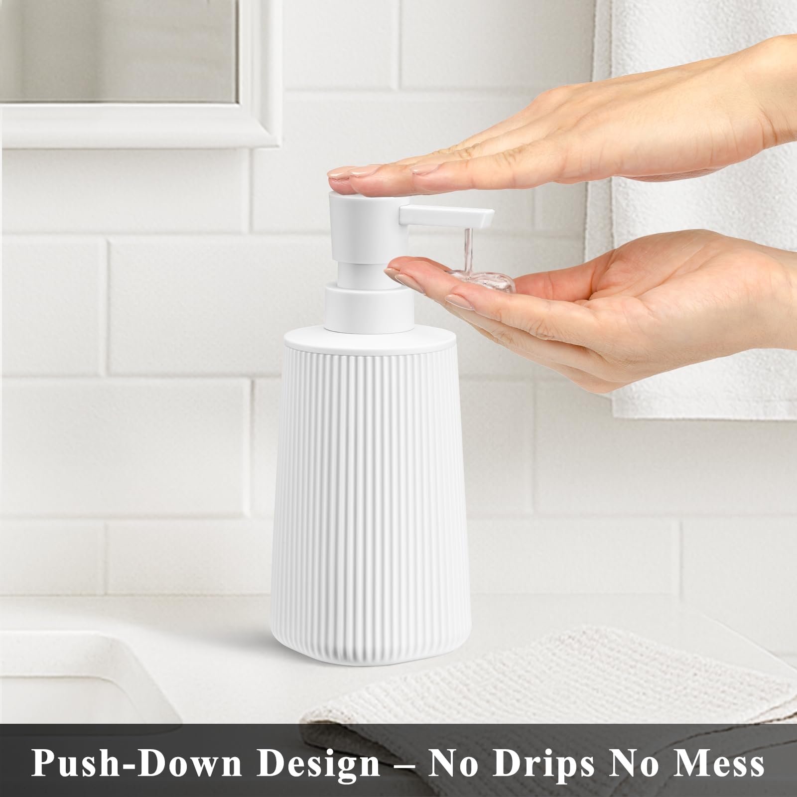 White Hand Soap Dispenser for Bathroom and Kitchen