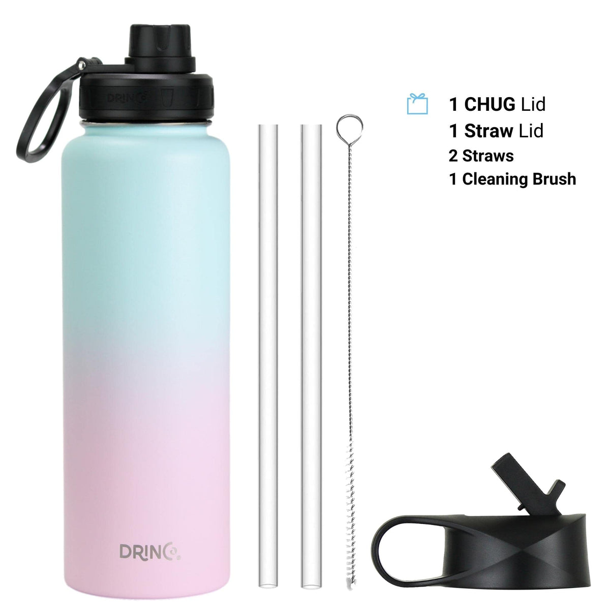 Stainless Steel Water Bottle Spout Lid Vacuum Insulated Double Wall Water Bottle Wide Mouth