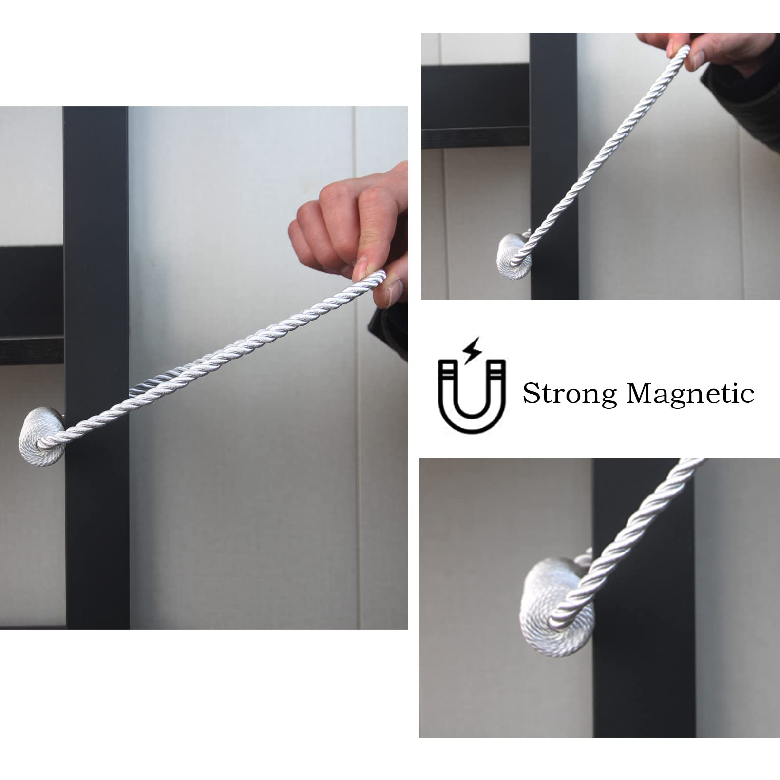 Magnetic Curtain Tiebacks Decorative Holdbacks Rope Tie Back Drapes Hangtty