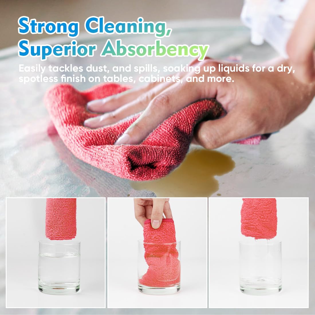 Red Microfiber Cleaning Cloth 12 Pack (12 Count)