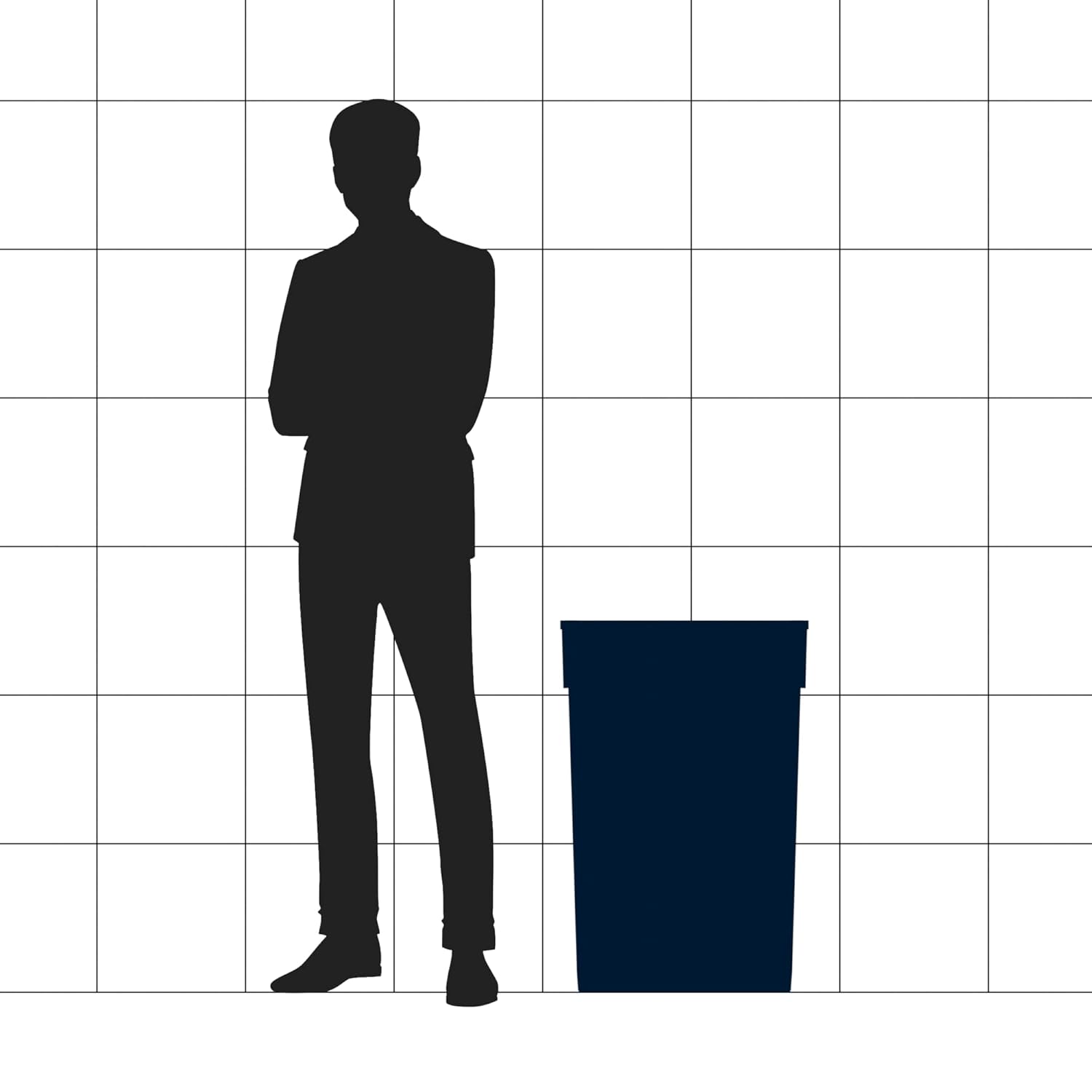 23 Gallon Beige Slim Jim Trash Can