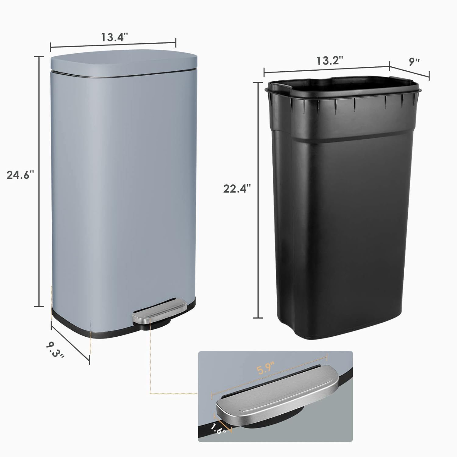 8 Gallon 30L Step Kitchen Trash Can