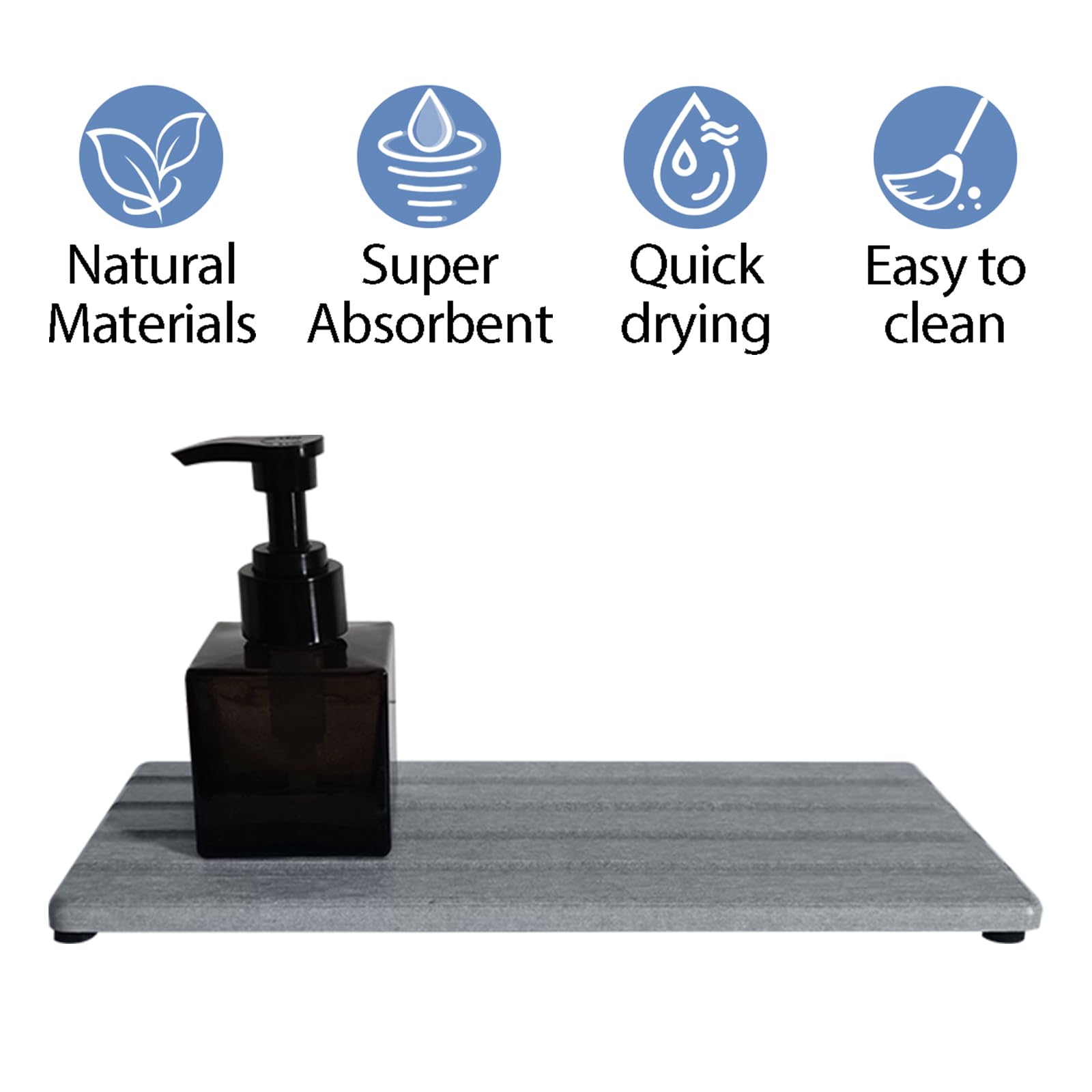 Diatomite Soap Dish Holder Water Absorbing Stone Tray Bathroom Countertop