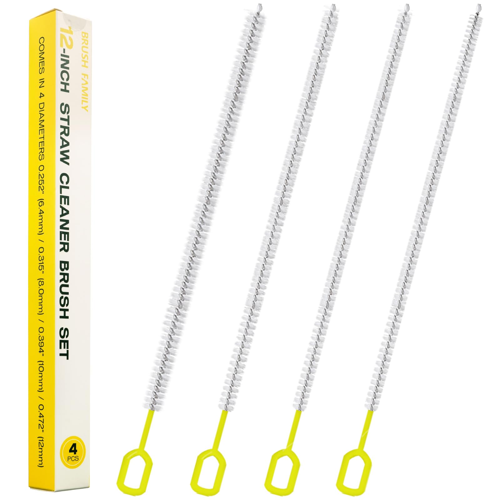 Straw Clean Brush Extra Long Straw Tube Brushes for Cleaning (4 Count)