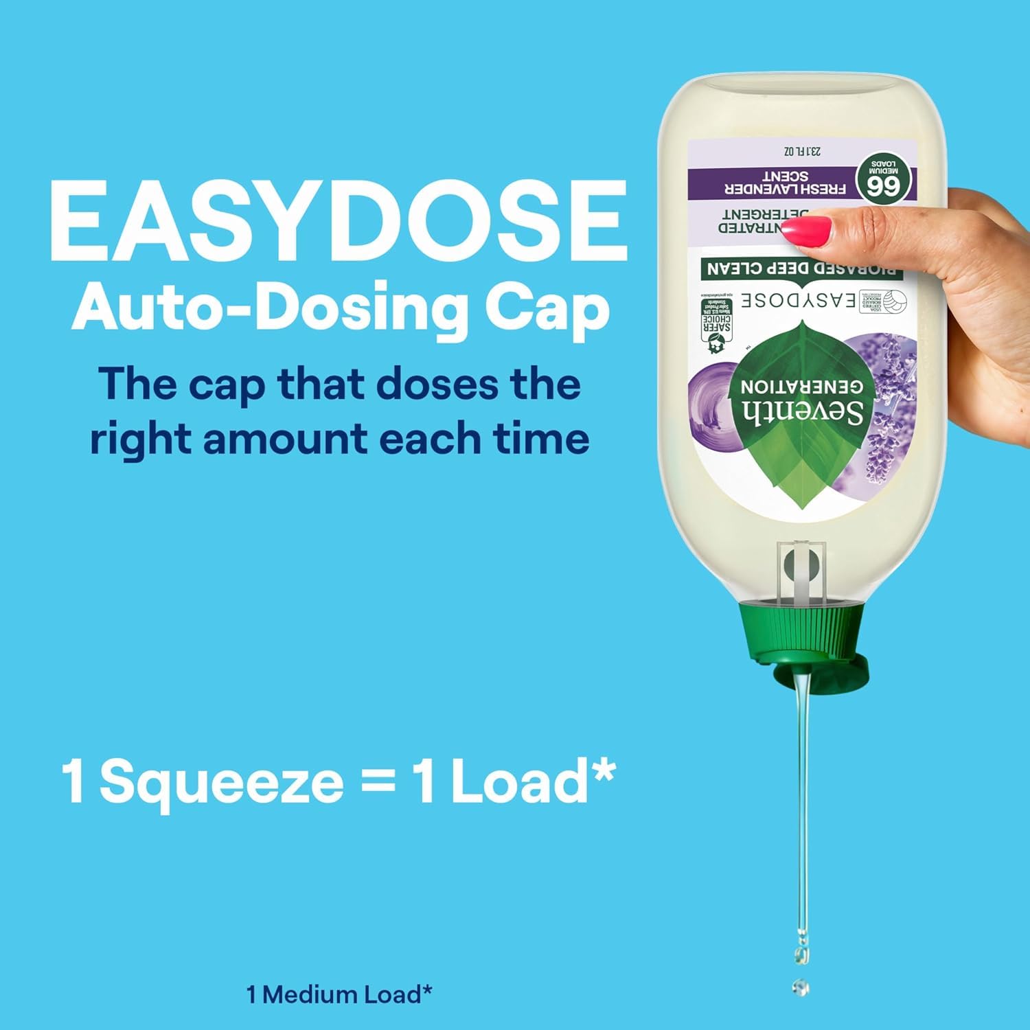 EasyDose Laundry Detergent Fresh Lavender Scent 2 Pack Ultra Concentrated Washing Detergent 23 oz (46.2 Fl Oz) - ModHome Supplies