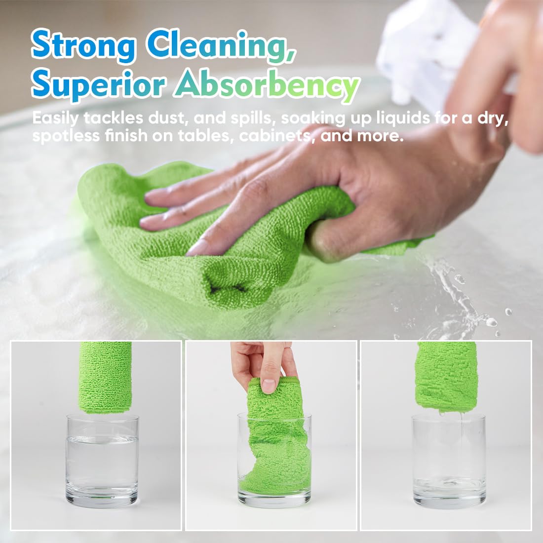 Green Microfiber Cleaning Cloth 12 Pack (12 Count)