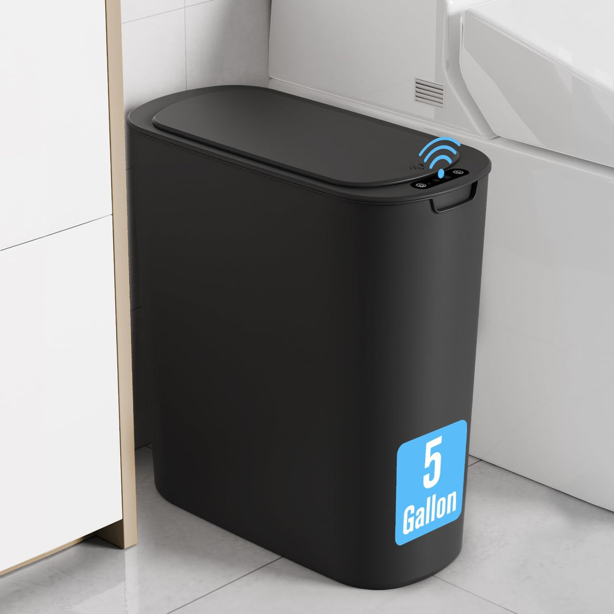 5 Gallon Automatic Bathroom Trash Can with Lid