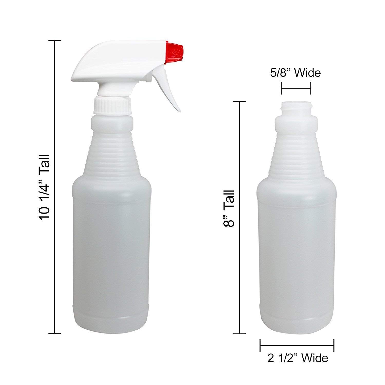 Plastic Spray Bottles Leak Proof Technology Empty 16 oz Value Pack of 64 Made In USA (64 Count)