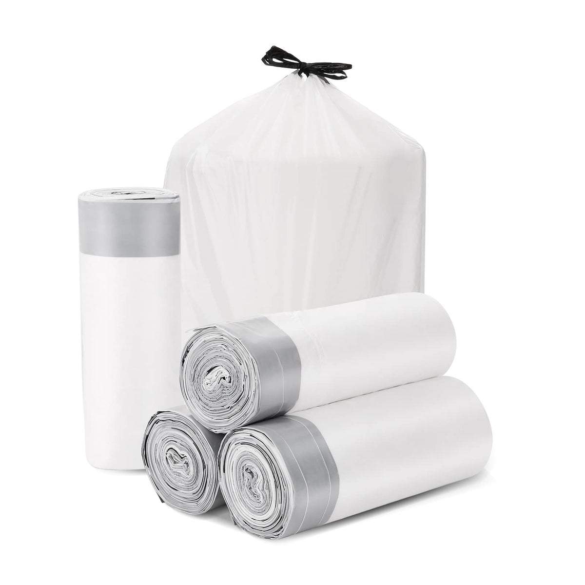 Trash Bags Drawstring Garbage Bags 8 Gallon Thickened Stretchy (100 Count)