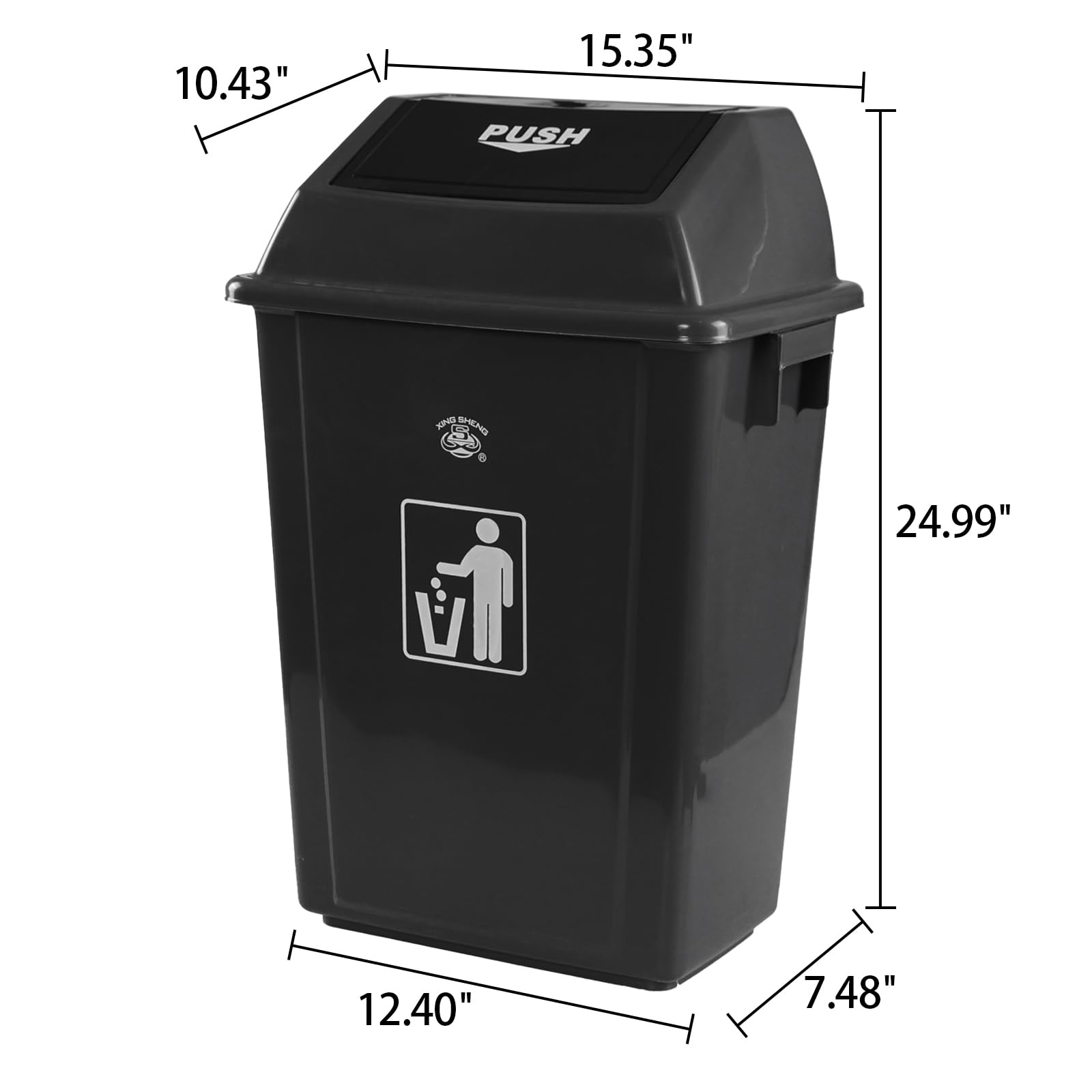4 Pack 13 Gallon Plastic Swing Top Kitchen Trash Can (4 Count)