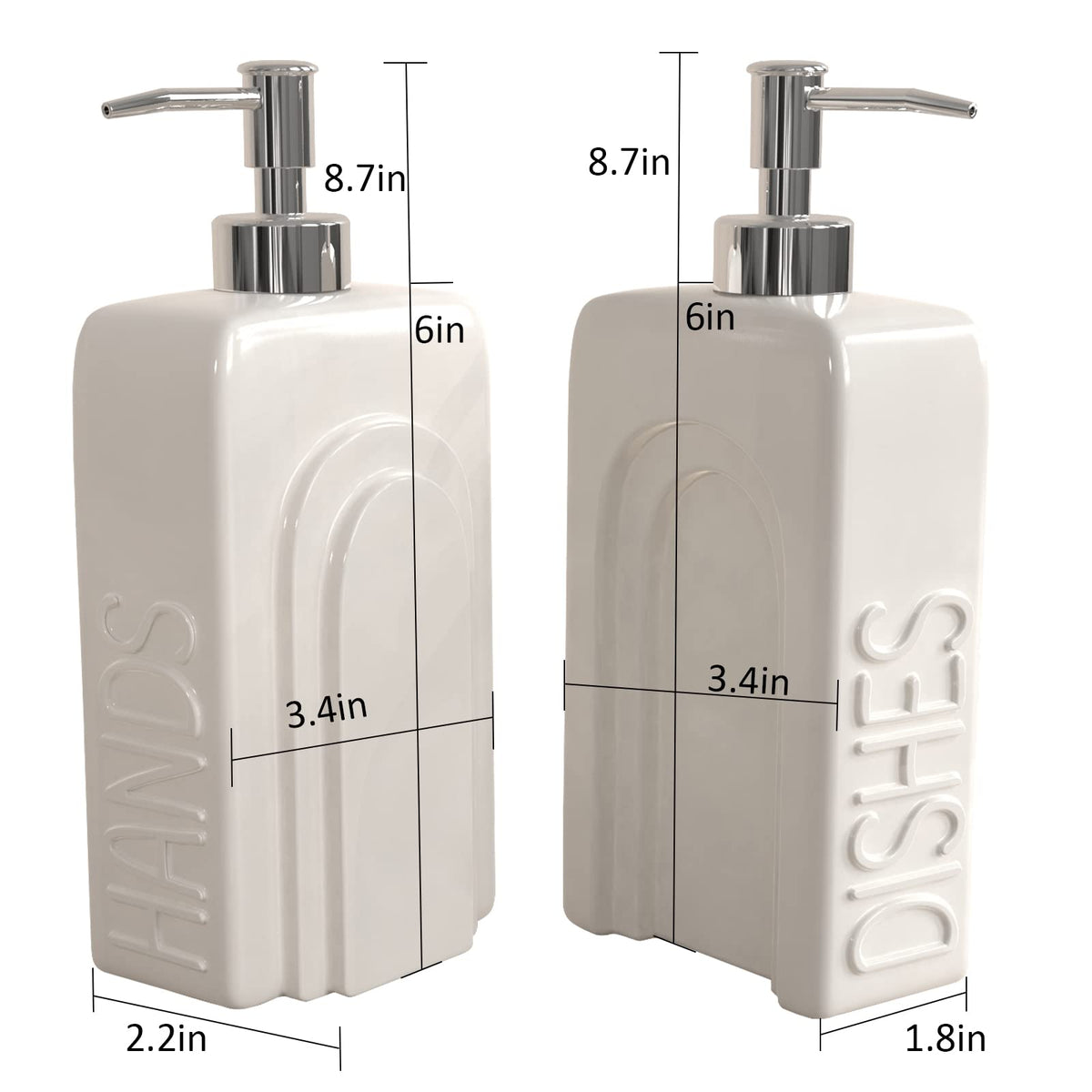 Soap Dispenser Set with Stainless Steel Pump (2 Count)