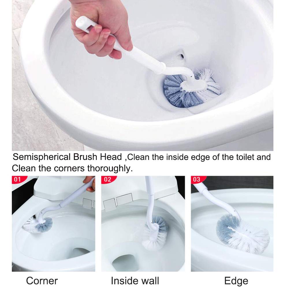 Marbarsse Bathroom Toilet Bowl Brush and Holder (4 Count)