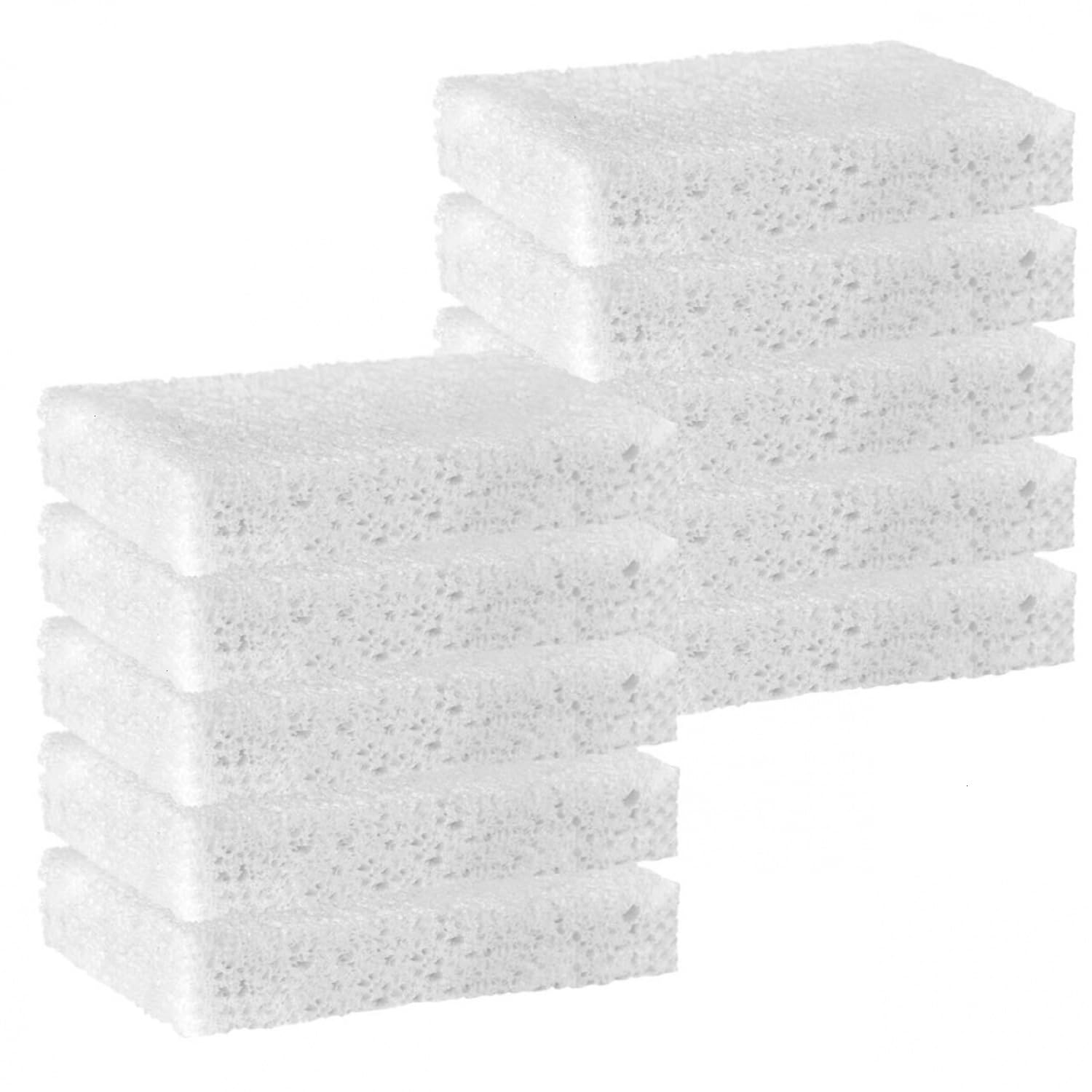 White Sponges Kitchen 10 Pack Natural Compressed Cellulose Sponges for Dishes Non Scratch for Household Cookware Bathroom Cars Soft Super Absorbent Reusable (10 Count)