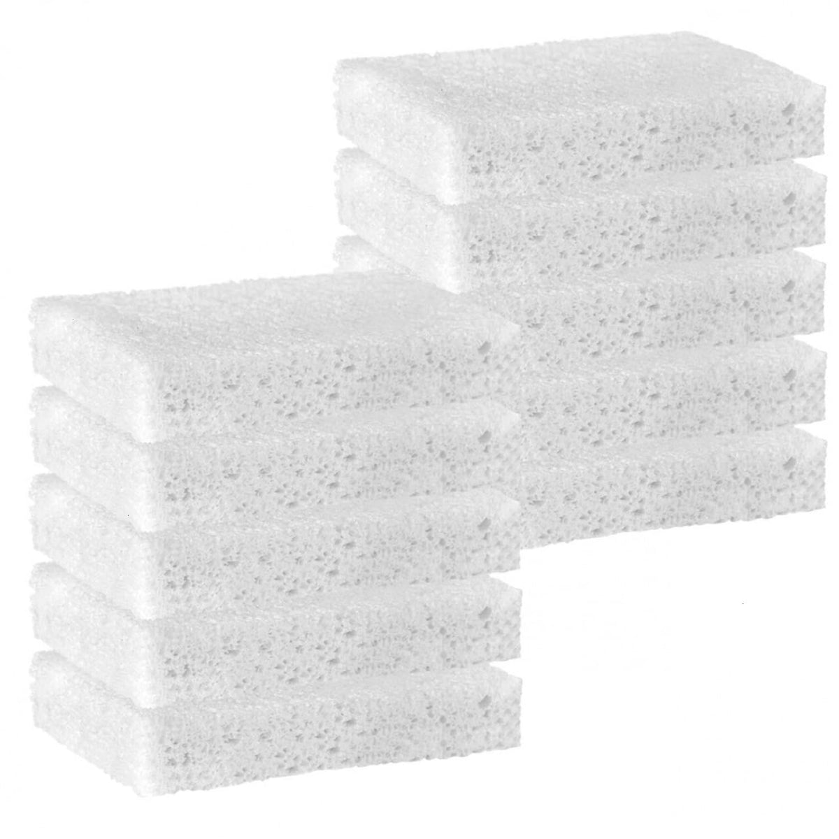 White Sponges Kitchen 10 Pack Natural Compressed Cellulose Sponges for Dishes Non Scratch for Household Cookware Bathroom Cars Soft Super Absorbent Reusable (10 Count)