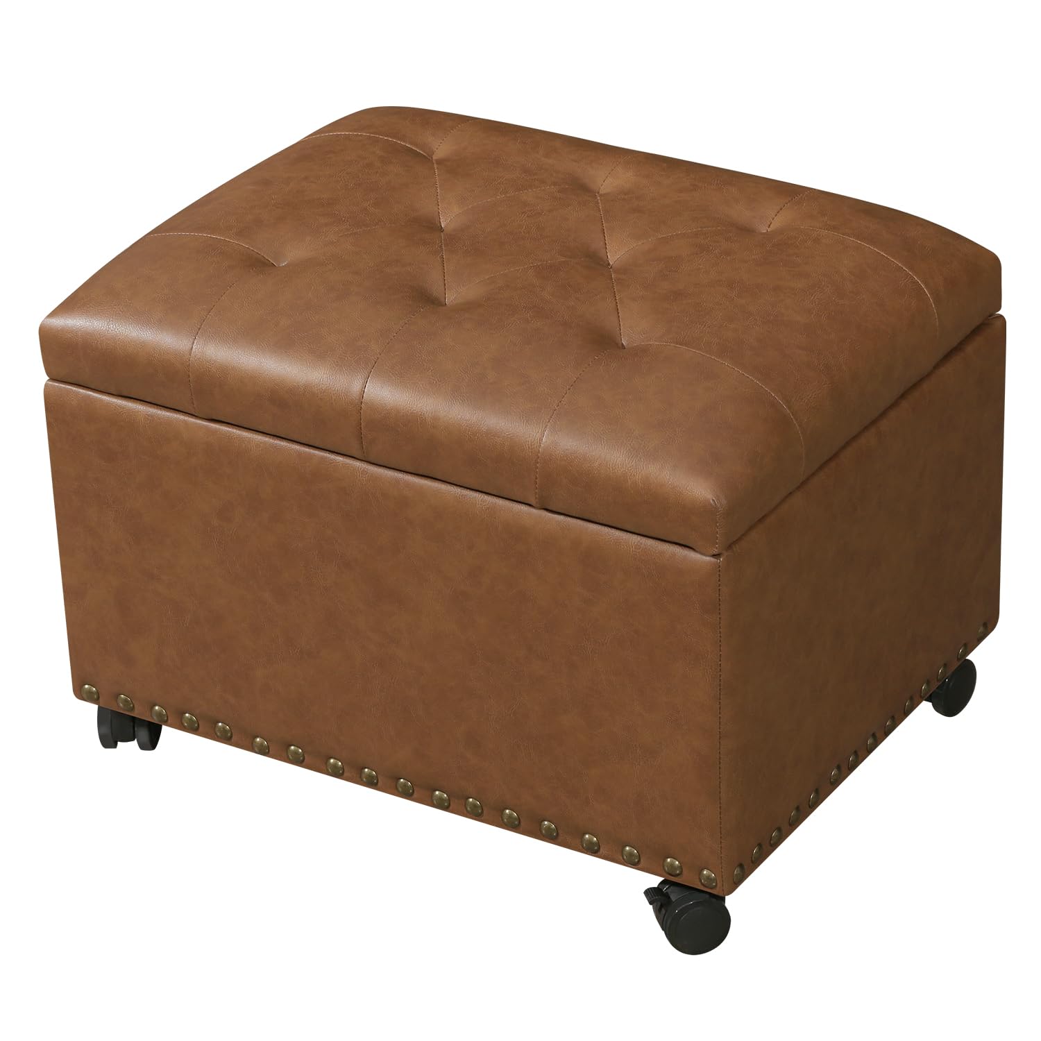 Leather Storage Ottoman
