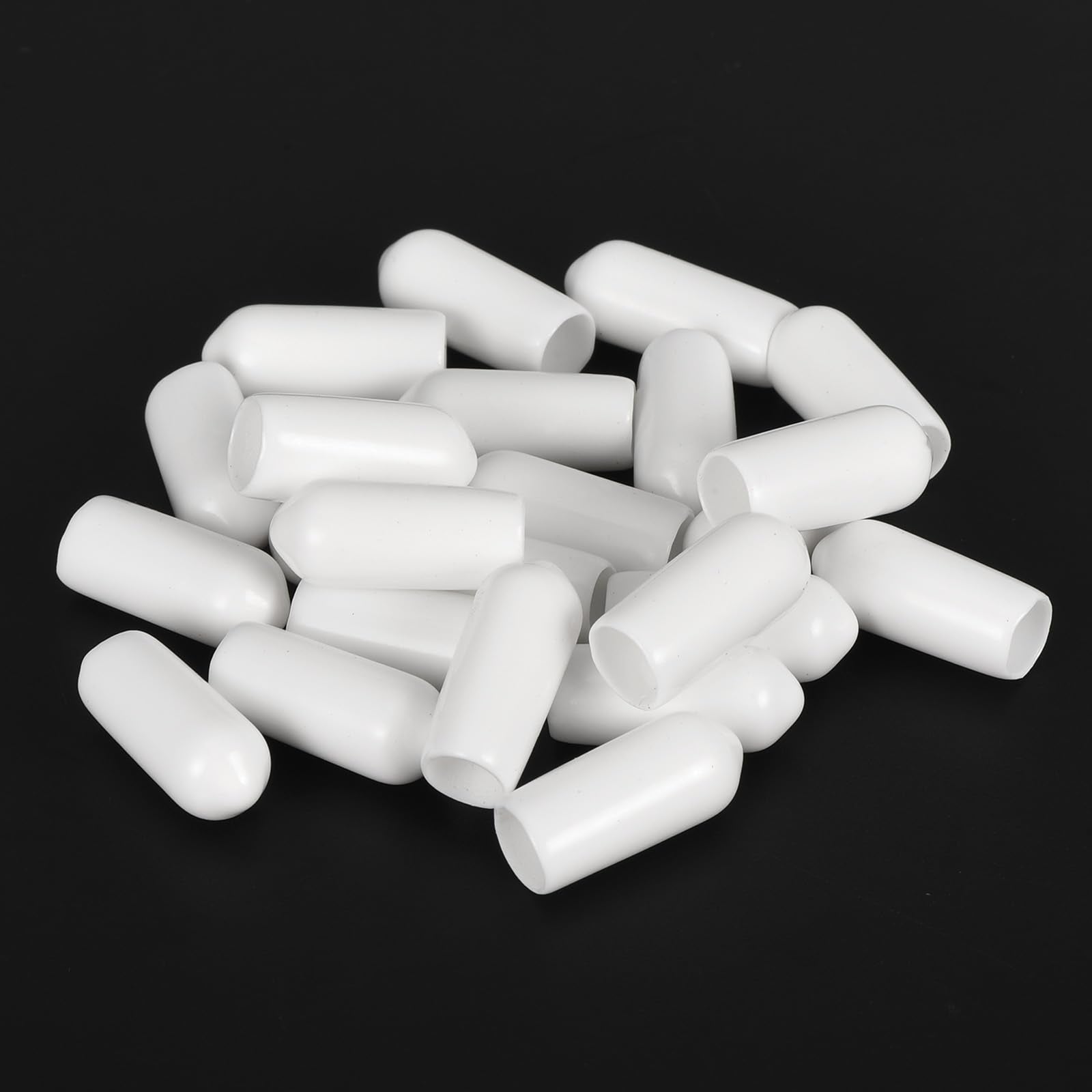 20pcs Rubber End Caps 6mm ID Vinyl Round End Cap Cover Screw Thread Protectors White
