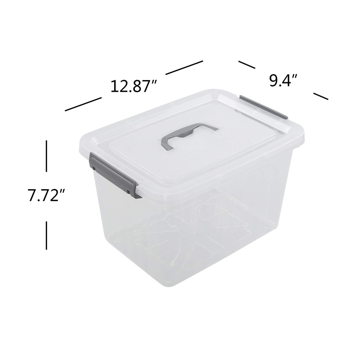 6 Pack Clear Plastic Storage Latch Box with Lids (6 Count)