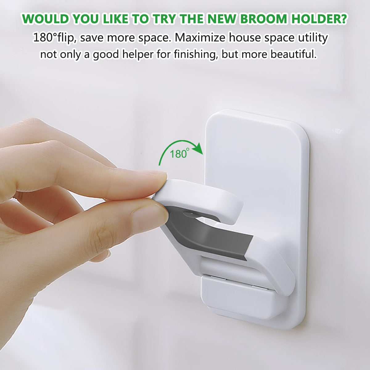 3pack Broom and Mop Holder Wall Mount No Drill Mop and Broom Gripper Mop Handle Hanger Household Cleaning Organizer (3 Count)