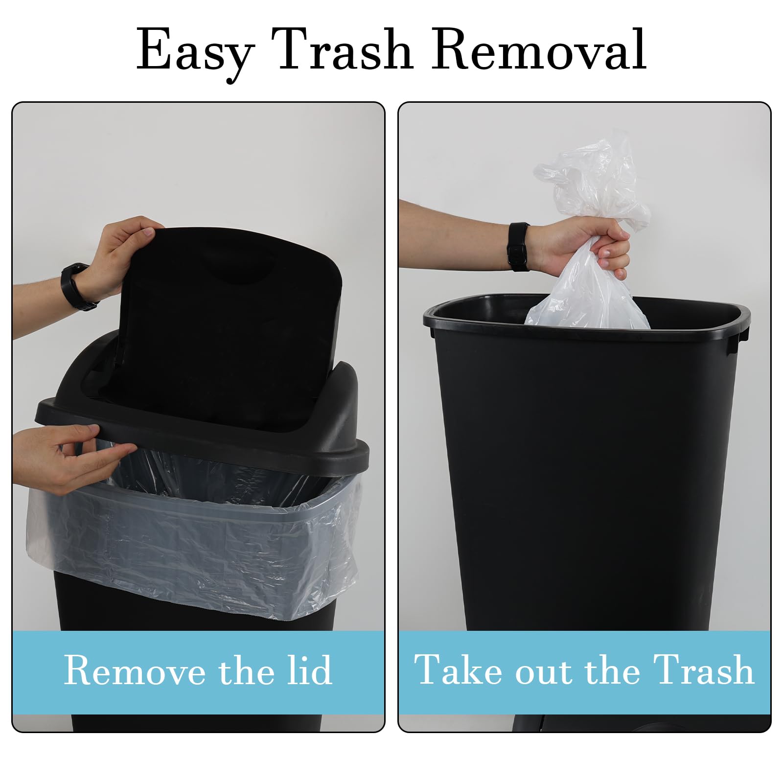 13 Gallon Kitchen Trash Can with Swing Lid (4 Count)