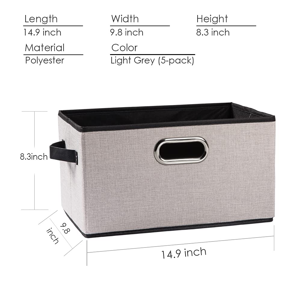 Large Fodable Storage Bins for Closet [5 (5 Count)