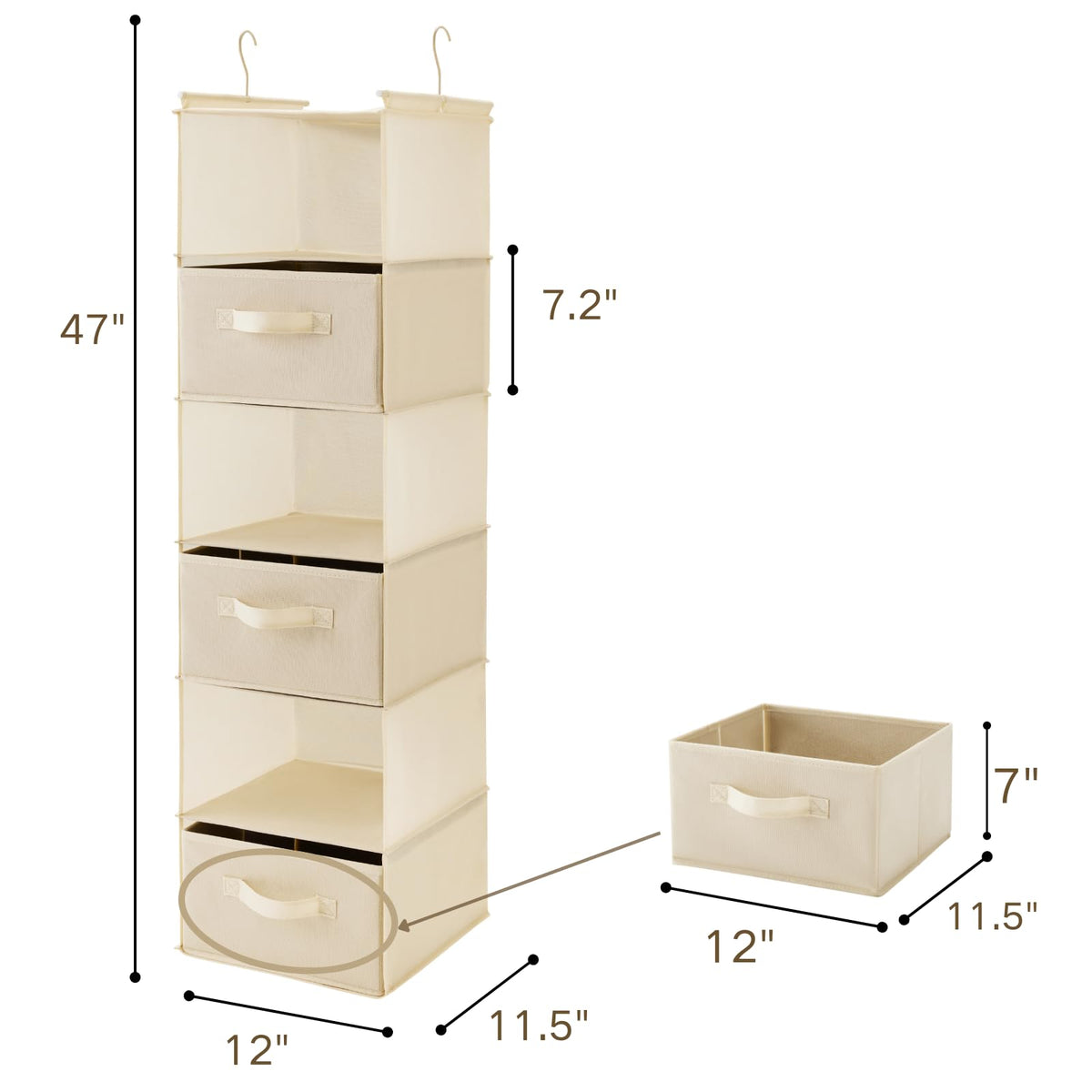 6 Tier Shelf Hanging Closet Organizer
