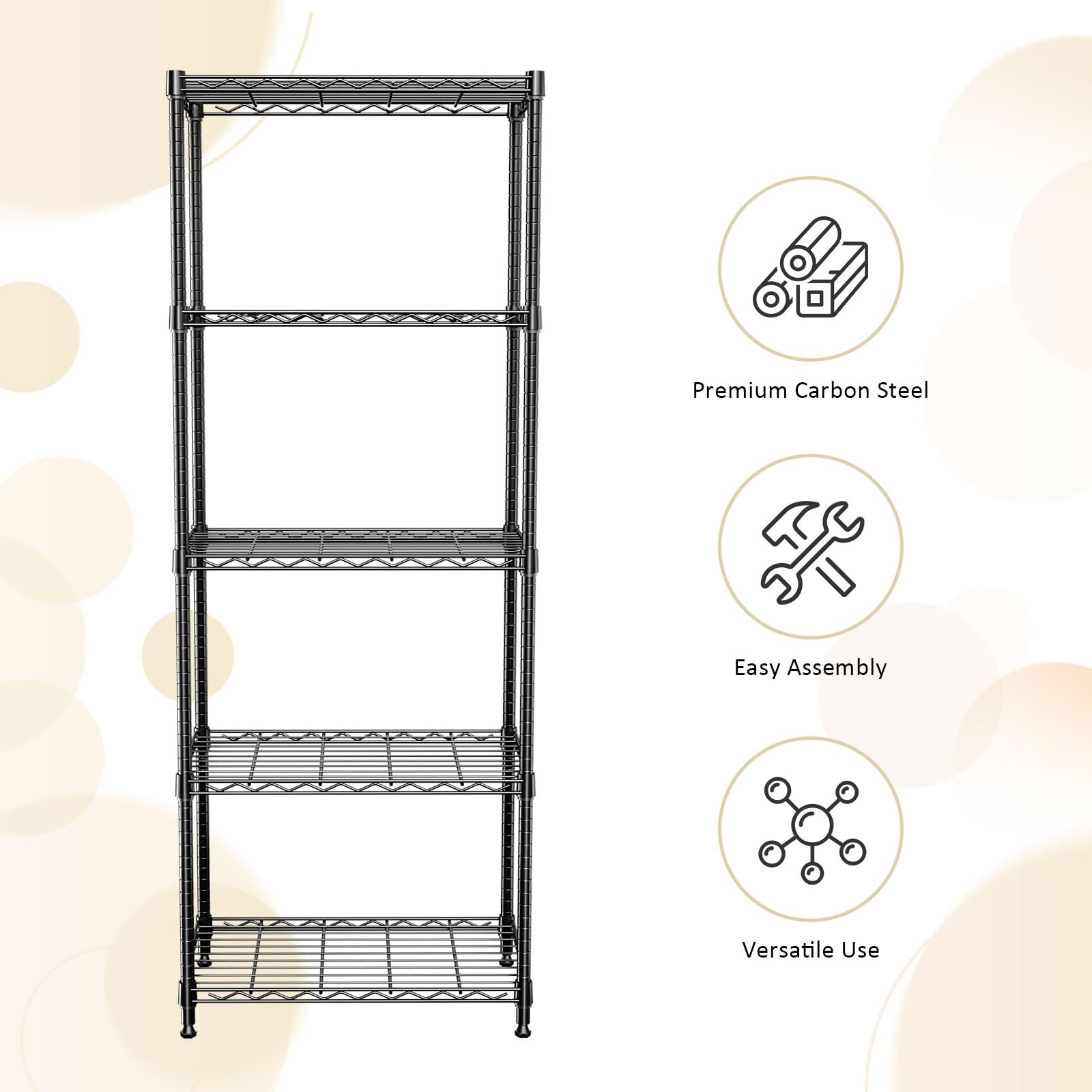 5 Tier Wire Shelving Unit