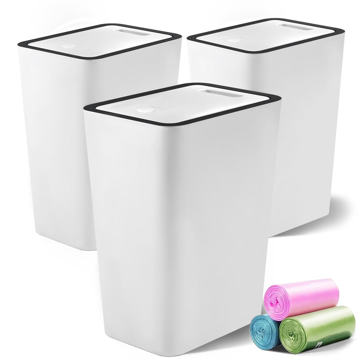 4 Gallon Trash Can 3 Packs (3 Count)