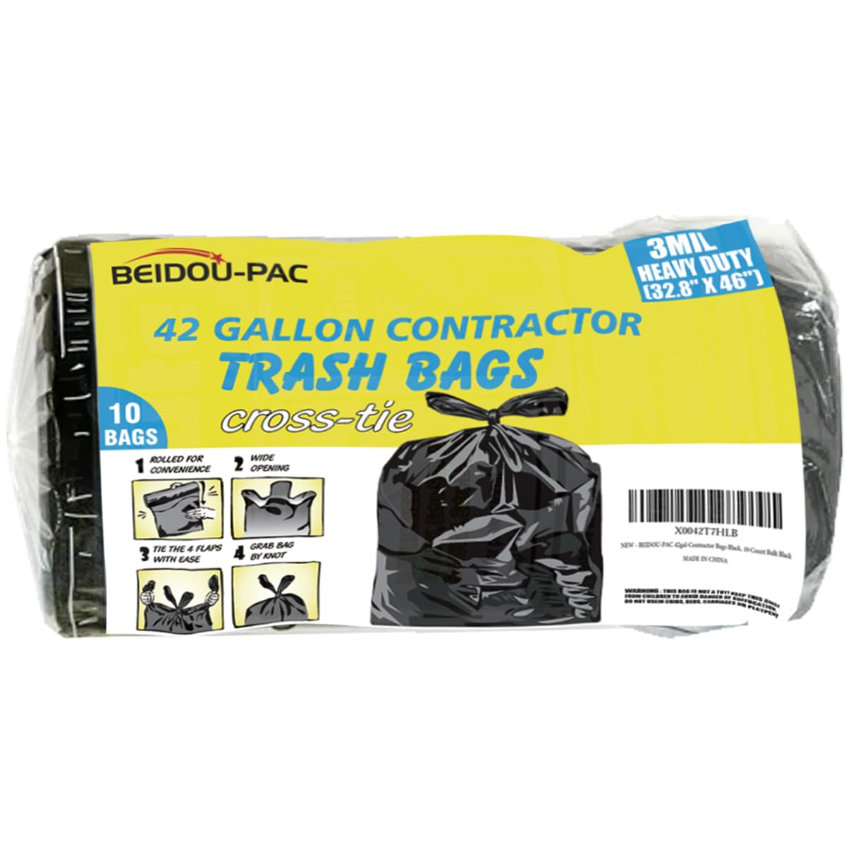 Contractor Heavy Duty Trash Bags 42 Gallon (10 Count)