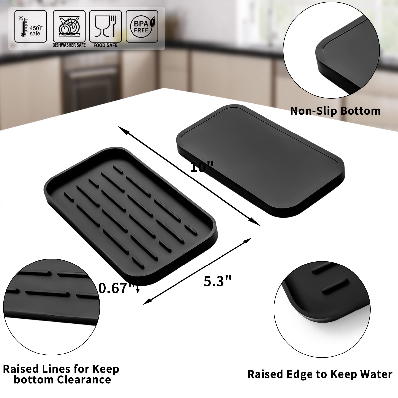 Silicone Kitchen Sink Organizer Tray for Multiple Usage