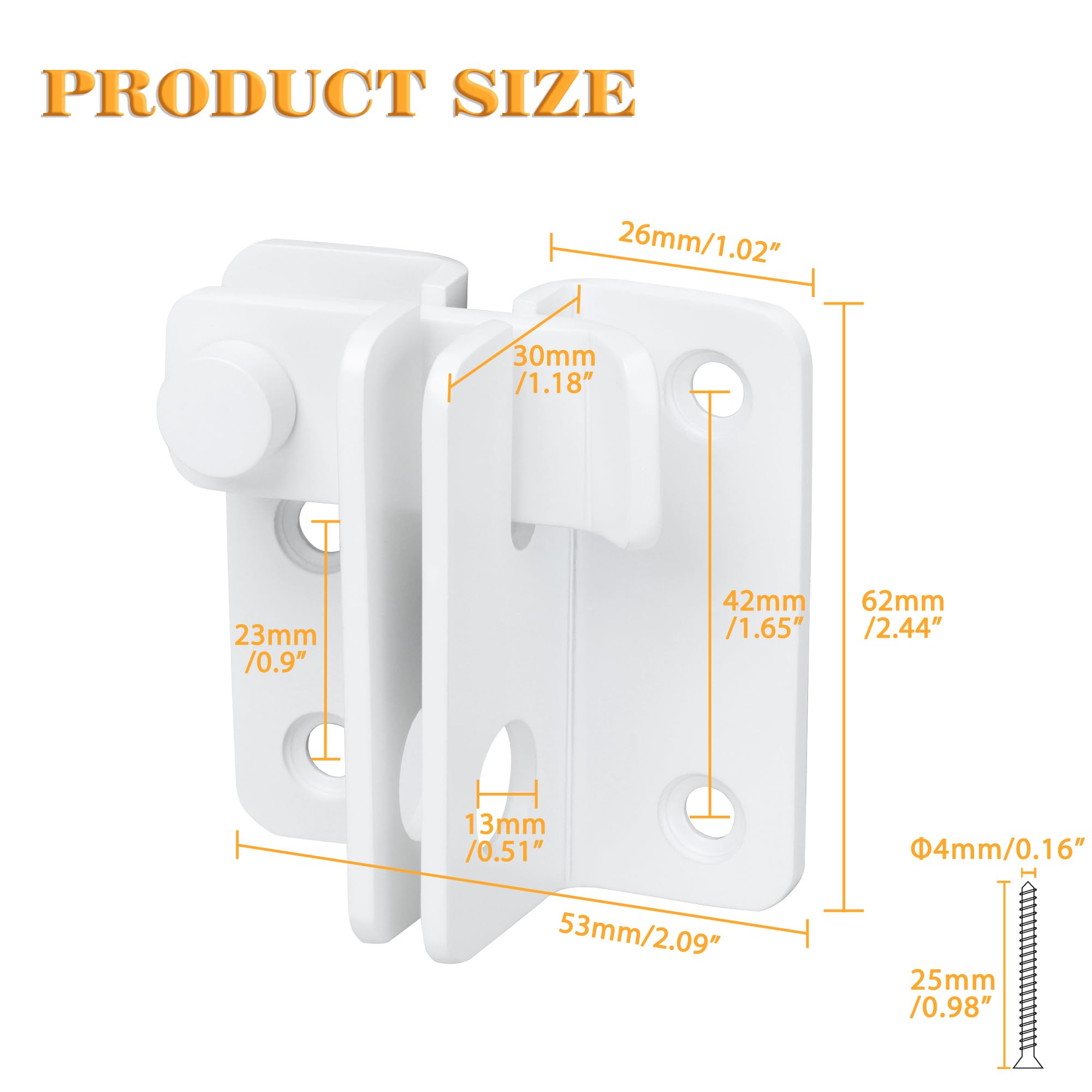 White Flip Latch Gate Latch
