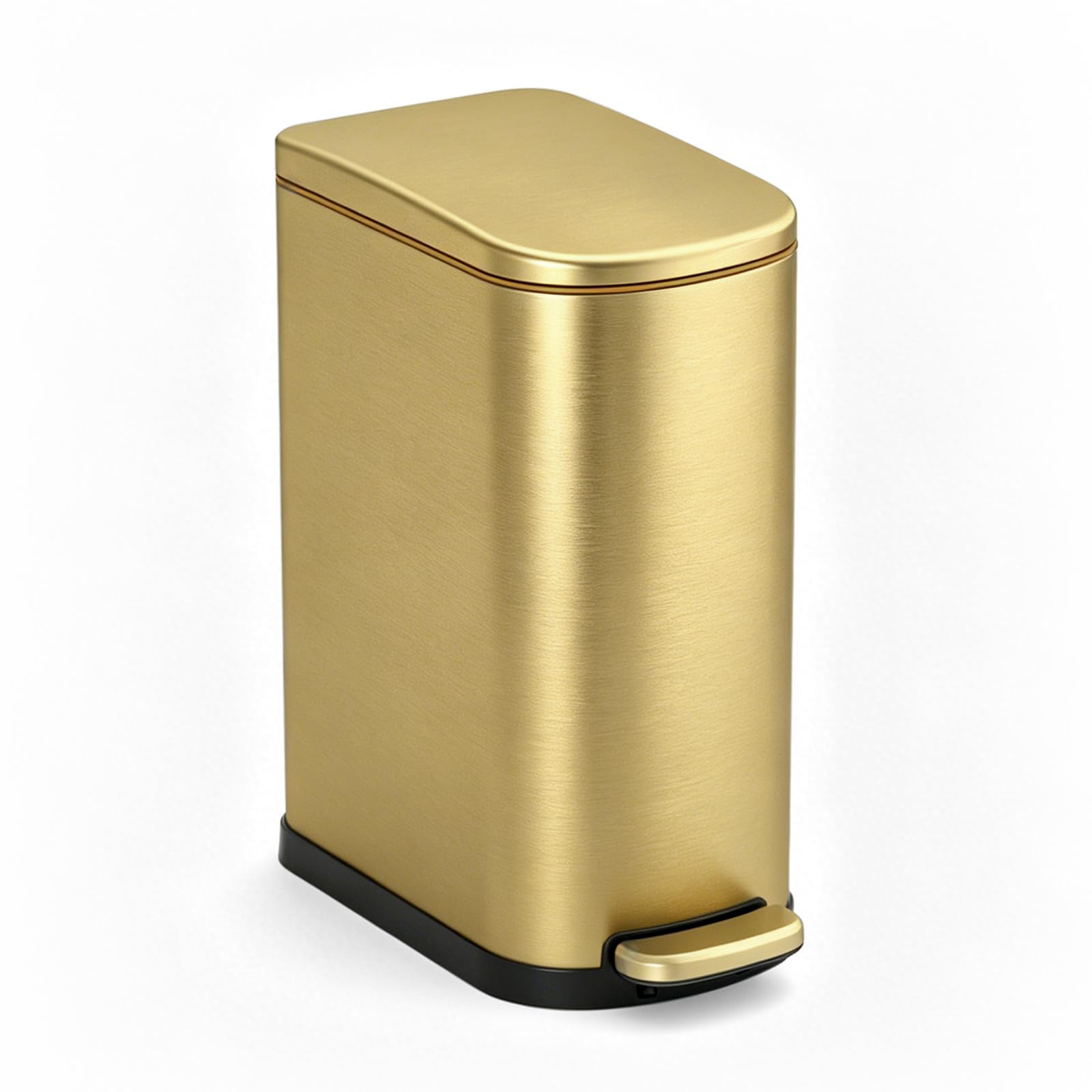 Bathroom Trash Can with Soft Close Lid 3.5 Gallon Gold