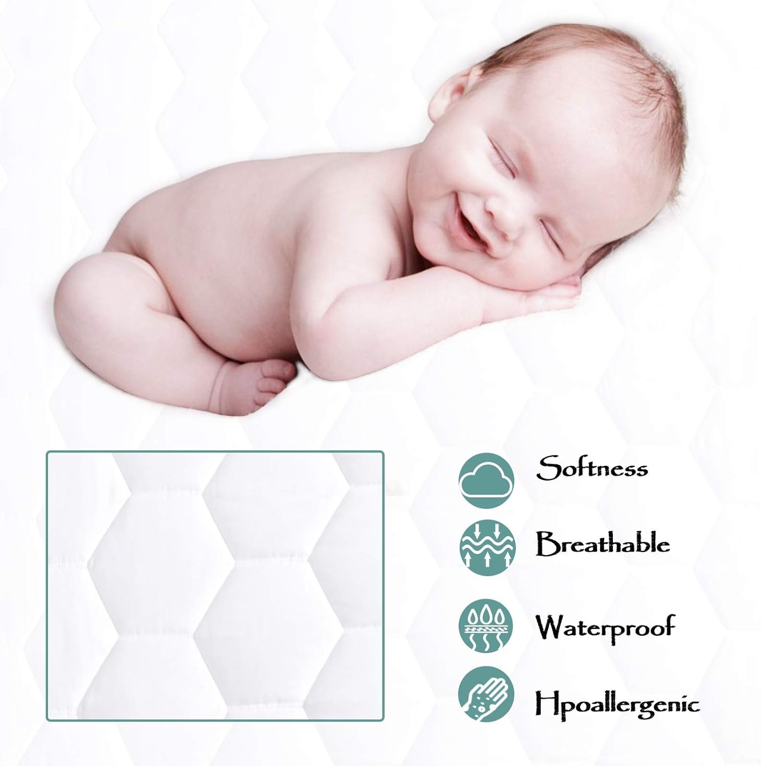 2 Pack Twin Hexagonal Quilted Mattress Protector Waterproof (2 Count)
