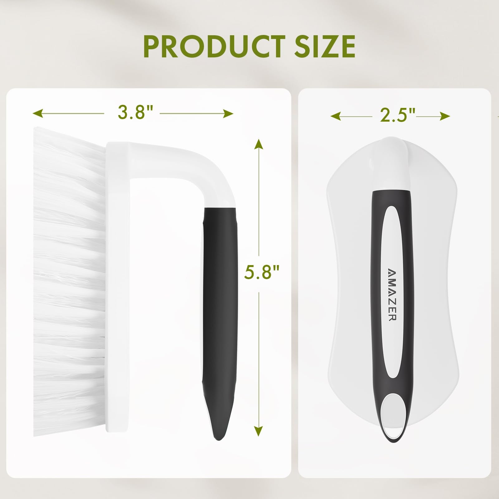 Scrub Brush for Cleaning Comfort Grip Shower Scrubber Stiff Bristles with Handle Heavy Duty Cleaner Brush for Tub Sink Carpet Floor (2 Count)