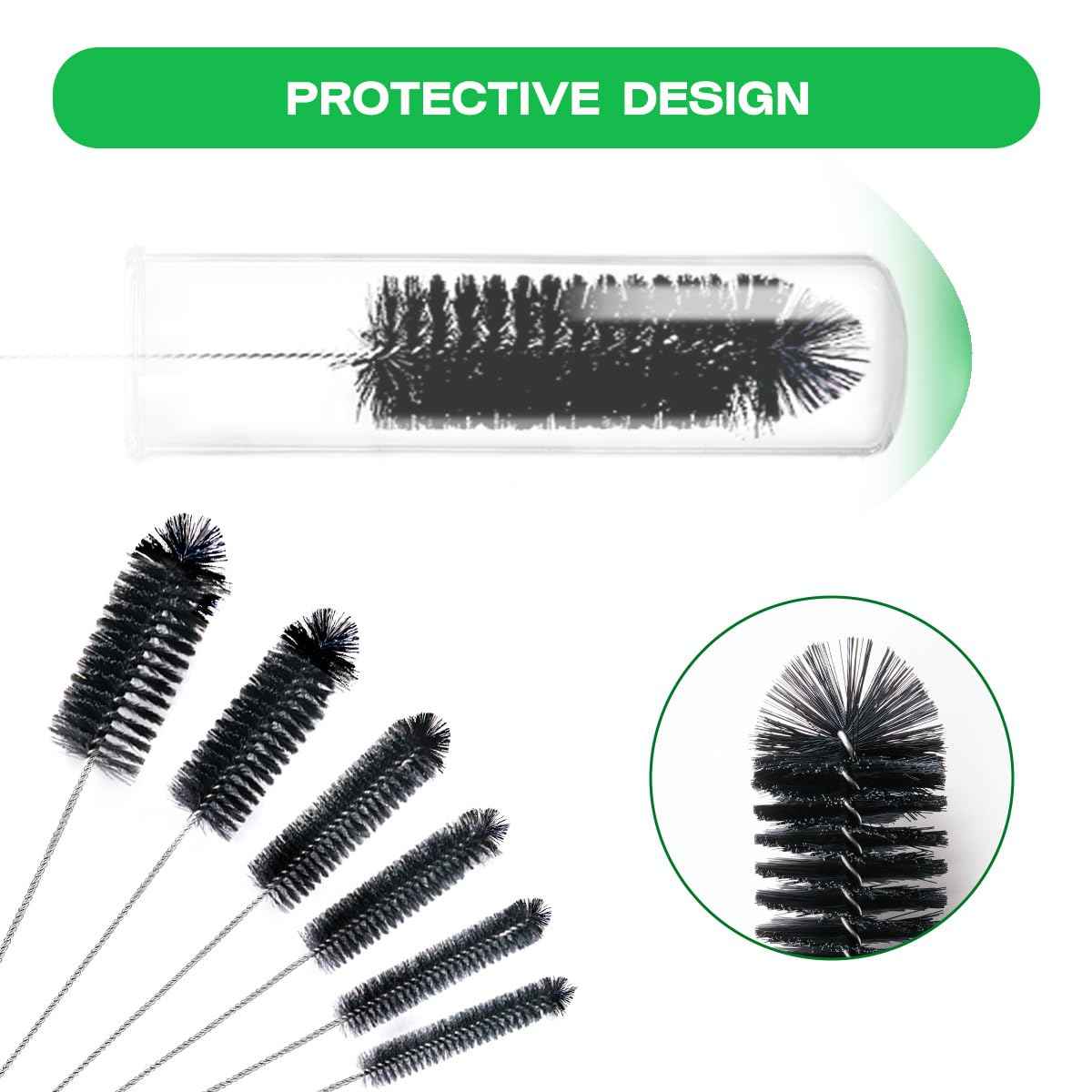 Straw Cleaner Brush Set 12 Pieces Extra Long (12 Count)